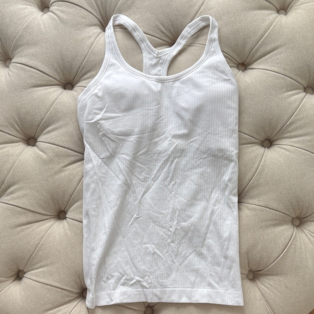Lululemon Ebb to Street Tank II Ribbed White